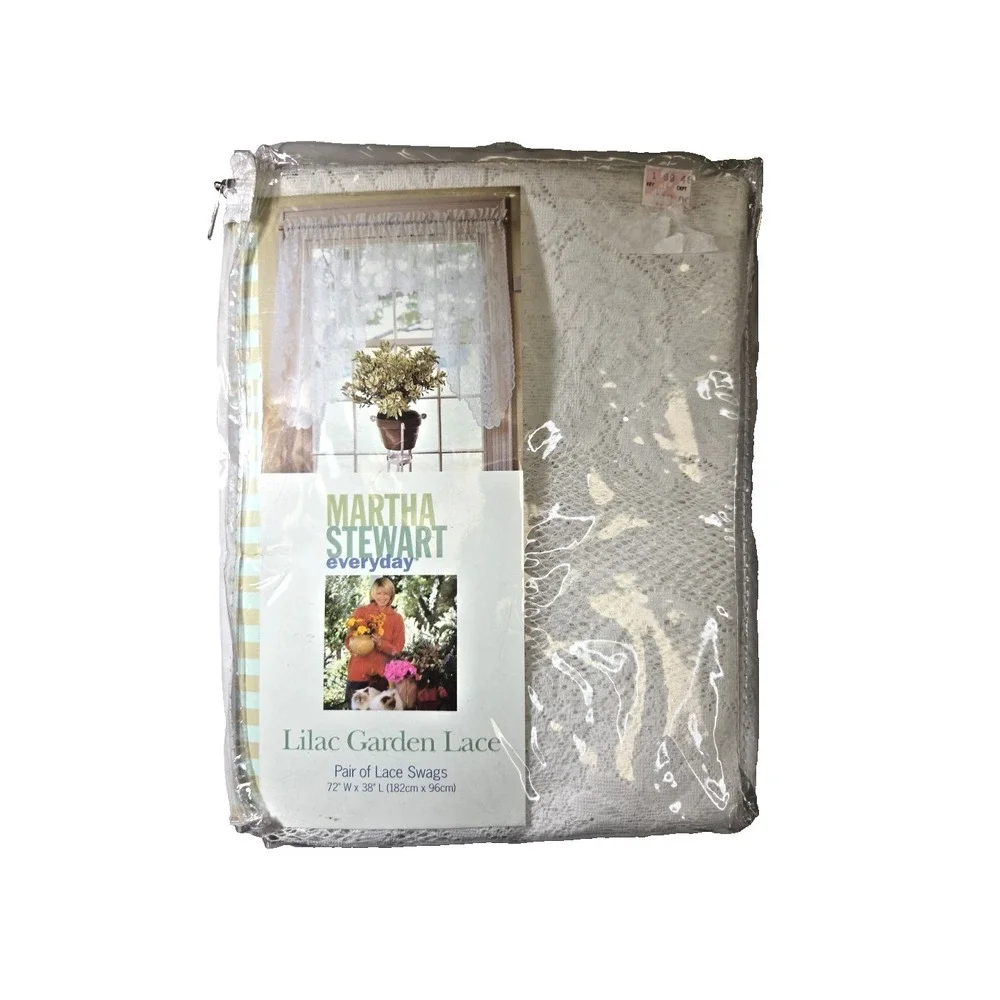 Vtg NEW 1998 Martha Stewart‎ Lilac Garden Lace Swags 72